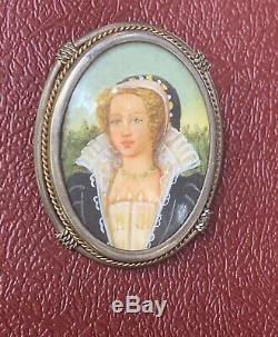 Antique Cameo Lady Brooch -pendant Italian Silver 800 Hand Painted Gift