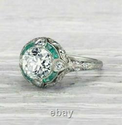 Antique Edwardian Style Art Deco 1905's Engagement 925 Silver Promise Gift Ring