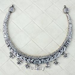 Antique Old Silver Hasli Necklace Cuff Wedding Ethnic Tribal Women Gift Jewelry
