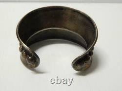 Antique / Vintage Mexican Sterling Silver Cuff Bracelet Deco Old Xlnt Gift