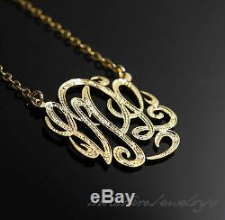 Any Personalized Jewelry Cubic Zirconia Sterling Silver Monogram Necklace Gifts