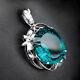 Apatite Concave Oval 50.70 Ct. 925 Sterling Silver Pendant Fine Gift Jewelry