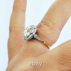 Art Deco 2.4Ct Round Cut Diamond 925 Silver Engagement Antique Promise Gift Ring