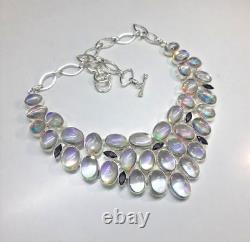 Aurora Quartz Gemstone Silver Plated Handmade Necklace Jewelry Gift