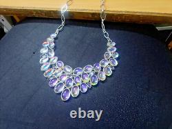 Aurora Quartz Gemstone Silver Plated Handmade Necklace Jewelry Gift