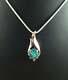 Australian Natural Opal Necklace Pendant, 925 Sterling Silver Jewelry Gift