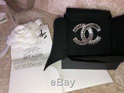 Authentic Chanel Brooch Silver & Crystal Full Packaging n Gift Receipt RRP £480