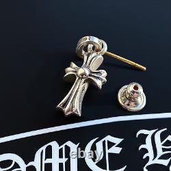 Authentic Chrome Hearts Cross Babyfat Dangling Earring + CH Pouch & Gift Bag