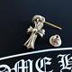 Authentic Chrome Hearts Cross Babyfat Dangling Earring + CH Pouch & Gift Bag