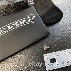 Authentic Chrome Hearts Small CH+ Cut Out Earring Stud + Pouch & Gift Bag