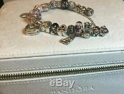 Authentic Full Pandora Charm Bracelet 7.5 (Free Pandora Jewelry Box)