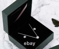 Authentic Pandora Necklace/earrings Gift Set #396240cz 296272cz Boxed