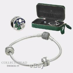 Authentic Pandora Silver Snowy Wonderland Gift Set with Travel Box B800644-19