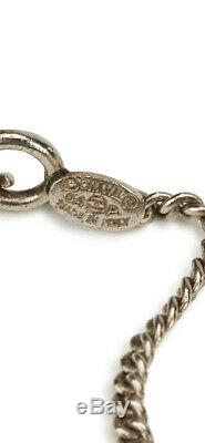 Authentic Rare Chanel Vintage Silver Logo Pink Charm Pendant Necklace Gift Set