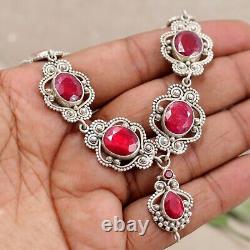 Awesome Natural Ruby Necklace 925 Sterling silver Handmade jewelry For Gift