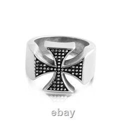 Azaggi 925 Sterling Silver Two Toned St. George's Cross Ring Men's Jewelry Gift