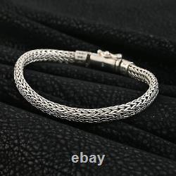 BALI LEGACY 925 Sterling Silver 7mm Tulang Naga Bracelet Jewelry Gift Size 7.5