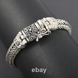 BALI LEGACY 925 Sterling Silver 8mm Tulang Naga Bracelet Jewelry Gift Size 6.75