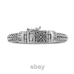 BALI LEGACY 925 Sterling Silver 8mm Tulang Naga Bracelet Jewelry Gift Size 6.75