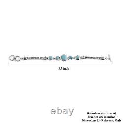 BALI LEGACY 925 Sterling Silver Larimar Bracelet Jewelry Gift Size 7.25 Ct 13.2