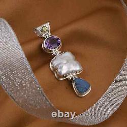 BALI LEGACY 925 Sterling Silver Natural Amethyst Opal Pendant Jewelry Gift Ct 5