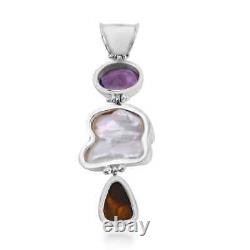 BALI LEGACY 925 Sterling Silver Natural Amethyst Opal Pendant Jewelry Gift Ct 5
