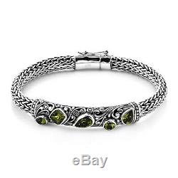 BALI LEGACY 925 Sterling Silver Peridot Bracelet Jewelry Gift Size 8 Ct 3.6