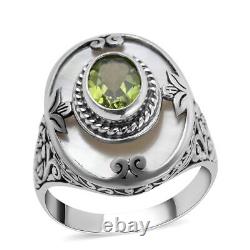 BALI LEGACY 925 Sterling Silver Peridot Promise Ring Jewelry Gift Size 5 Ct 3.3