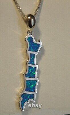 BRANT LAKE NY Opal & STERLING SILVER NECKLACE FREE SHIPPING -GIFT
