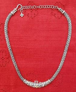 Barbara Bixby 18k Lotus Station Woven Sterling Silver Necklace 925 Designer Gift