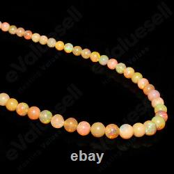Beaded Necklace Ethiopian Opal Natural Gemstone 925 Streling Silver Jewelry Gift