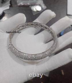 Beautiful Bangle Silver Diamond Bracelet, Handmade Bangle Bracelet Jewelry, Gift
