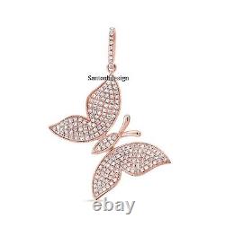Beautiful Butterfly Silver Diamond Charm Pendant, Handmade Pendant Jewelry, Gift