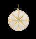 Beautiful Compass Mother Of Pearl Diamond Silver Charm Pendant Jewelry, Gift