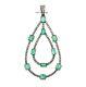 Beautiful Designer Pear Silver Diamond emerald Handmade Pendant Jewelry, Gift