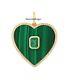 Beautiful Heart Silver Malachite Emerald Diamond Charm Pendant Jewelry, Gift