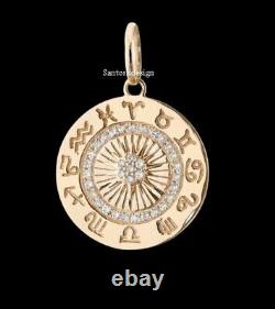 Beautiful Horoscope Silver Diamond Charm Pendant, Handmade Pendant Jewelry, Gift