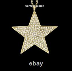 Beautiful Star Diamond 925 Sterling Silver Charm Pendant, Handmade Jewelry, Gift