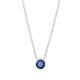 Bezel Set Blue Sapphire Round Chain Necklace 925 Sterling Silver Jewelry Gift