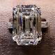 Big 25 CT Emerald Cut Engagement Cocktail Party Ring 925 Silver CZ Gift For Her