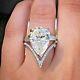 Big 5.60ct Pear Cut White Diamond Engagement Wedding Ring Set In 925 Silver Gift