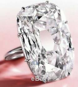 Big Cushion Cut Solitaire 40ct Cocktail Party Ring 925 Sterling Silver Gift