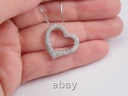 Birthday Gift 1 Ct Moissanite Heart Pendant Necklace 925 Sterling Silver