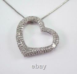 Birthday Gift 1 Ct Moissanite Heart Pendant Necklace 925 Sterling Silver