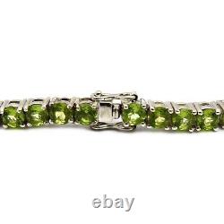 Birthday Gift 925 Sterling Silver Natural Peridot Gemstone Bracelet Jewelry K57