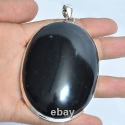 Birthday Gift For Her Natural Black Onyx Gemstone Pendant Silver Jewelry 17278