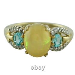 Birthday Gift For Her Opal Gemstone Ring Size 7 925 Sterling Silver Jewelry