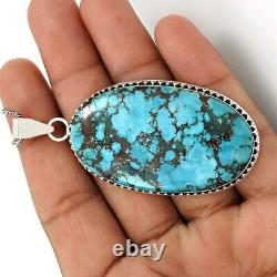 Birthday Gift Turquoise Gemstone Boho Pendant 925 Sterling Silver Jewelry Gift