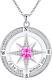 Birthstone Compass S925 Necklace Gift for Women Jewelry Sterling Silver Necklace