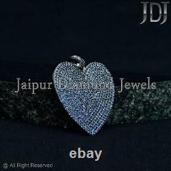 Blue Sapphire Heart Pendant 925 Solid Silver Gemstone Love Jewelry Women's Gift